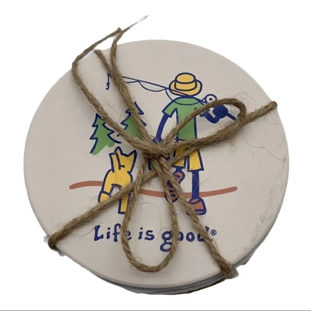 Life Is Good Set of Four Ceramic Coasters